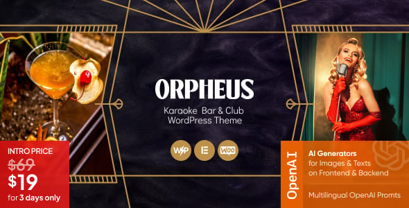 Orpheus - Karaoke Bar & Club WordPress Theme