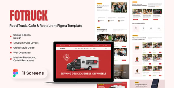 Fotruck - Food Truck, Cafe & Restaurant Figma Template