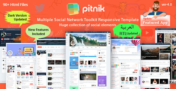 Pitnik - Online Social Network Community with Live Streaming UI Toolkit Responsive Template