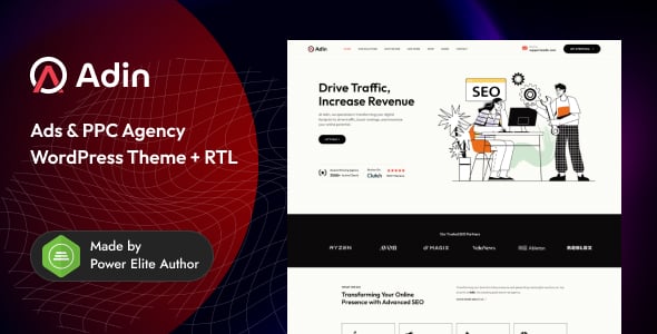 Adin - Advertising & PPC Agency Elementor WordPress Theme