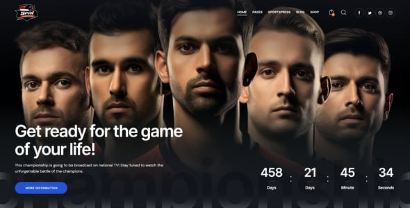 Spin - Cricket Team Sports WordPress Theme + AI