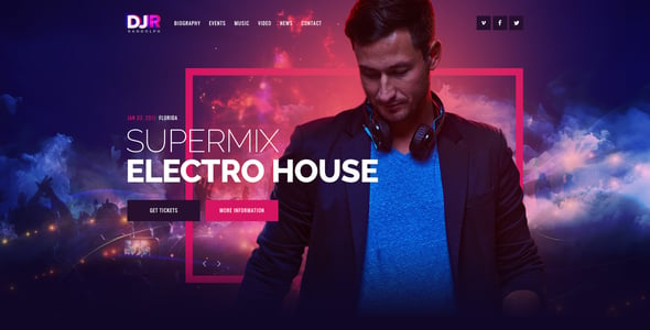 DJ Rainflow | Music Band & Musician WordPress Theme