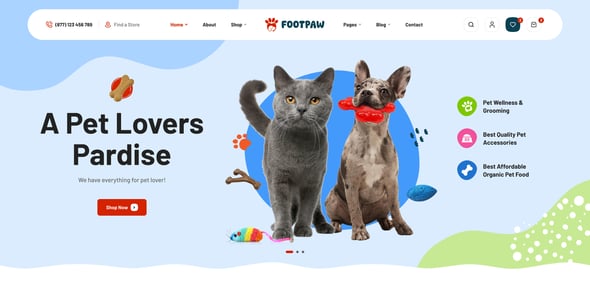 FootPaw - Pet Store WordPress Theme