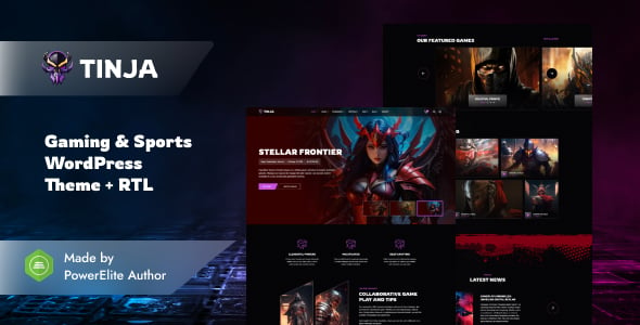 Tinja - Gaming & eSports Elementor WordPress Theme