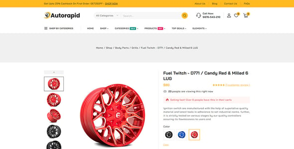 Autorapid - Automobile and Tools Store Elementor WooCommerce Responsive Theme