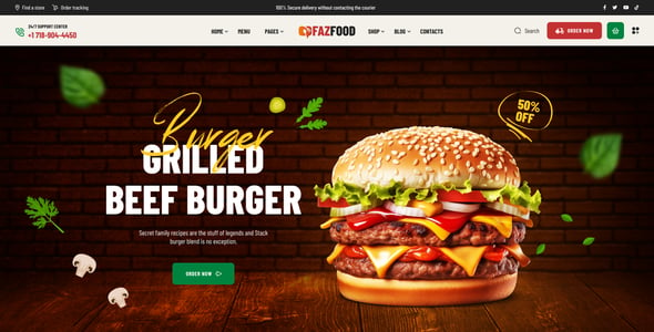 Fazfood - Fast Food Restaurant WordPress Theme