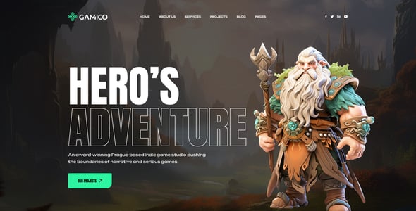 Qamico - Indie Games Studio WordPress Theme