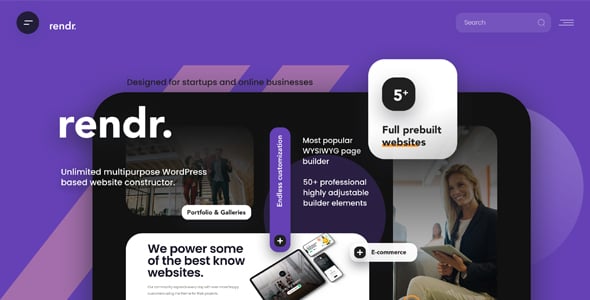 Rendr - Tech Startup & Business WordPress Theme