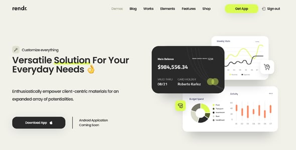 Rendr - Tech Startup & Business WordPress Theme