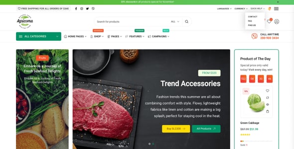 Agricoma - Organic Food Grocery WooCommerce Theme