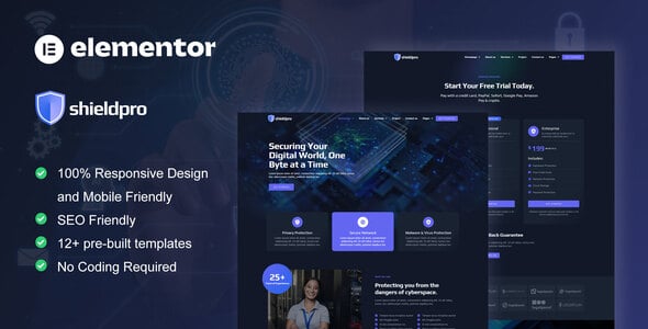 Shieldpro - Cyber Security Services Elementor Pro Template Kit