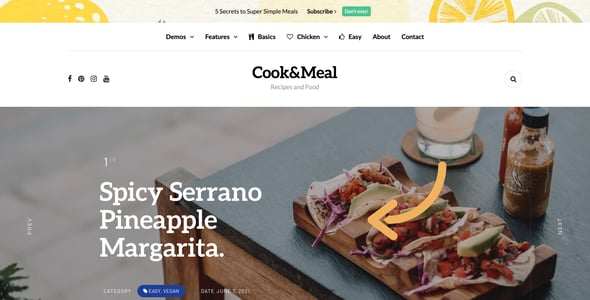 Cook&Meal - Food Blog & Recipe WordPress Theme