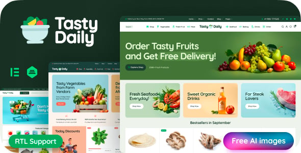 Tasty Daily - Grocery Store & Food WooCommerce Theme