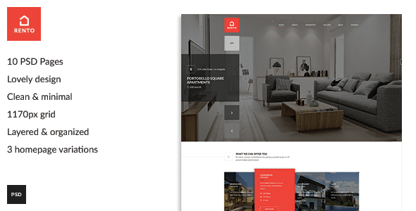 Rento - Real Estate PSD Theme