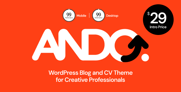 Ando - Performance Optimized WordPress Blog and CV Theme for Creative Professionals