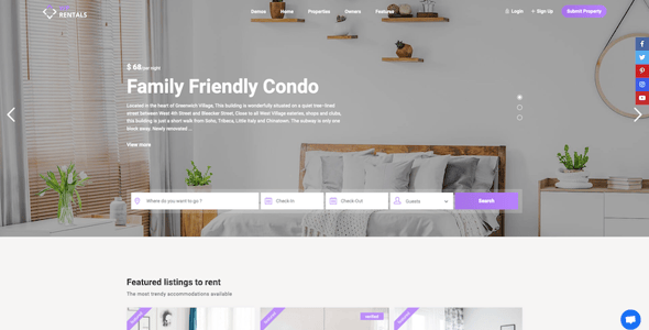 WP Rentals - Booking Accommodation WordPress Theme