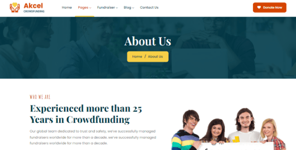 Akcel - Crowdfunding Charity WordPress Theme