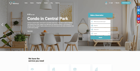 WP Rentals - Booking Accommodation WordPress Theme