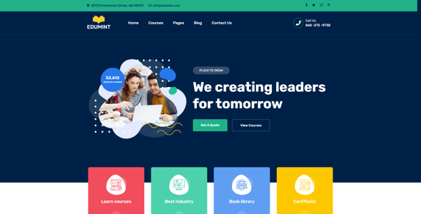 Edumint – LMS, Online Courses, Education WordPress Theme