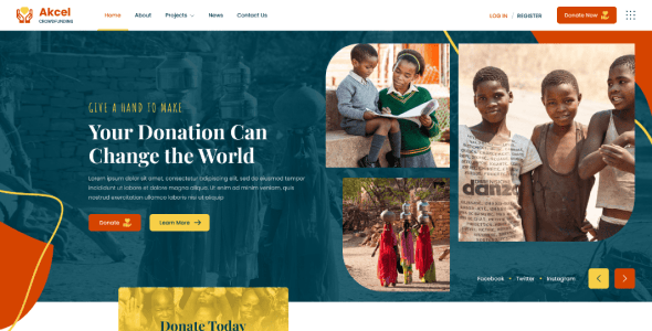 Akcel - Crowdfunding Charity WordPress Theme