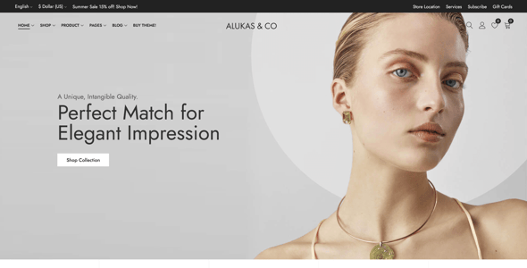 Alukas - Modern Jewelry Store WordPress Theme